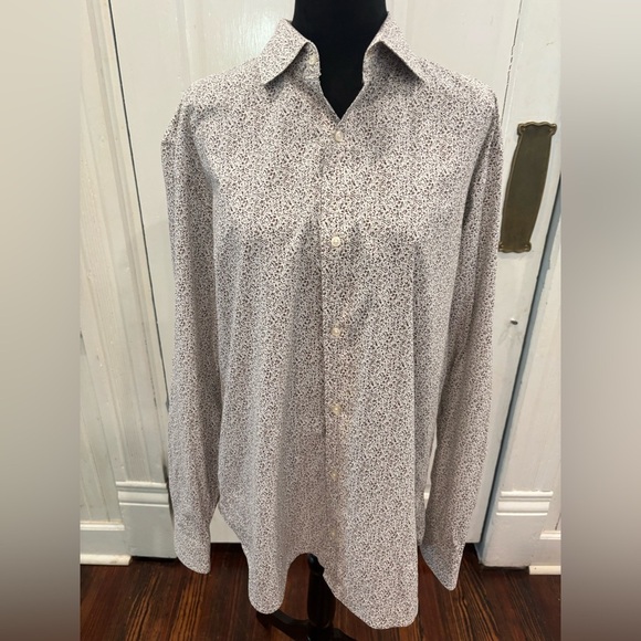 Mango Man Women’s Spotted Long Sleeve Button Down Sz Large (U.S.) - Picture 1 of 6